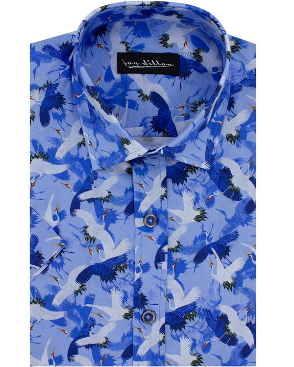 Flying Cranes Short Sleeve Shirt